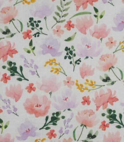 Musselina Big Flowers – Branco