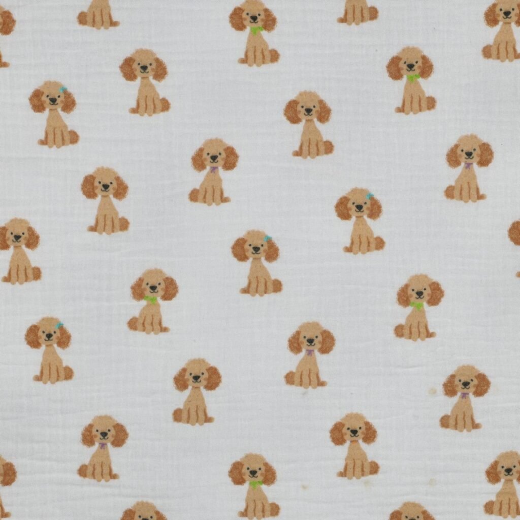 Tecido Musselina Caozinho Branco vvv Violet Fabrics