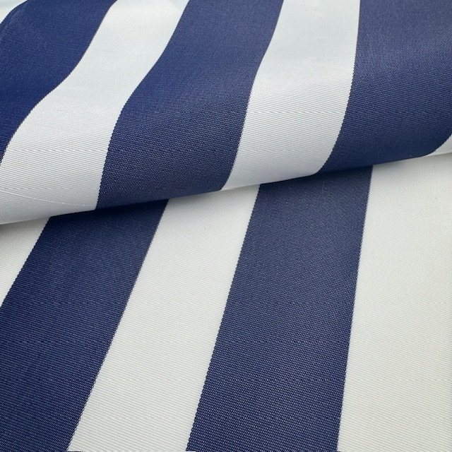 Tecido Nylon Riscas Plastificado Impermiavel Azul Porto df Violet Fabrics