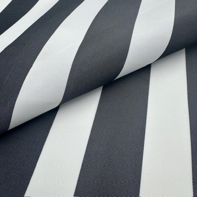 Tecido Nylon Riscas Plastificado Impermiavel Cinzento Escuro vz Violet Fabrics