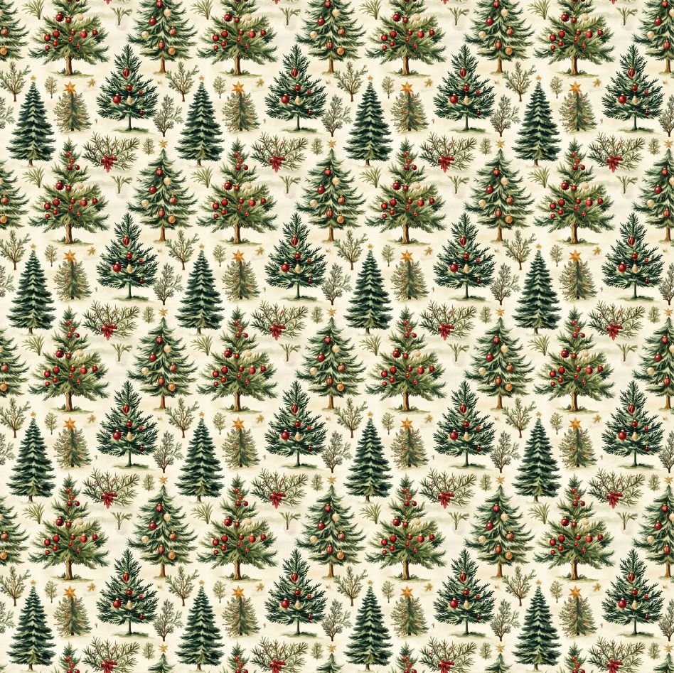 Tecido Decoração Policanvas Natal Árvores de Natal