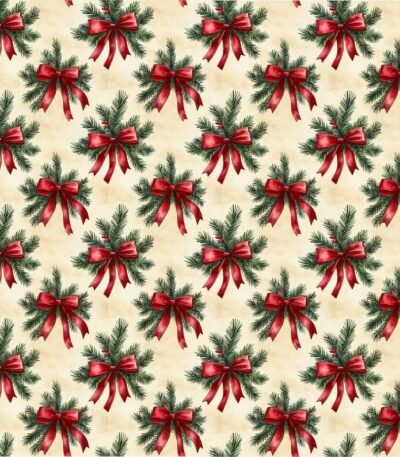 Tecido Decoração Policanvas Natal Azevinho e Laço