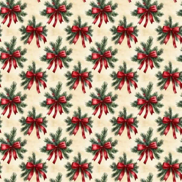 Tecido Decoração Policanvas Natal Azevinho e Laço
