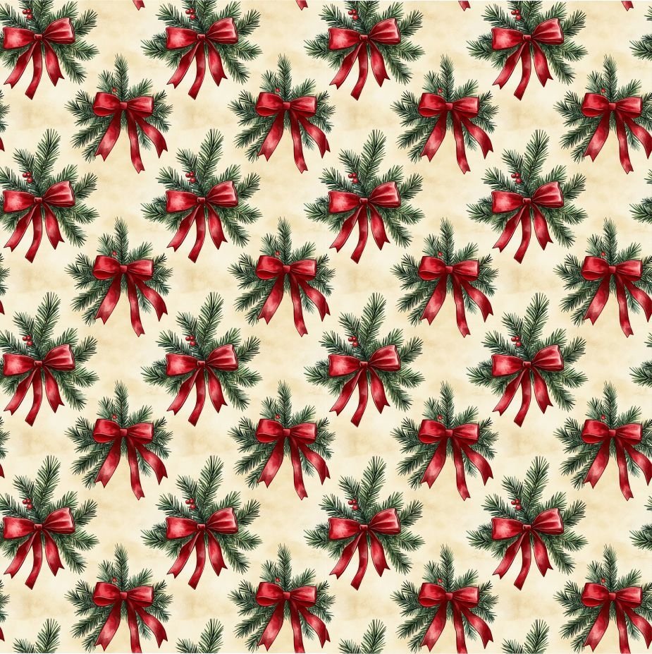 Tecido Decoração Policanvas Natal Azevinho e Laço