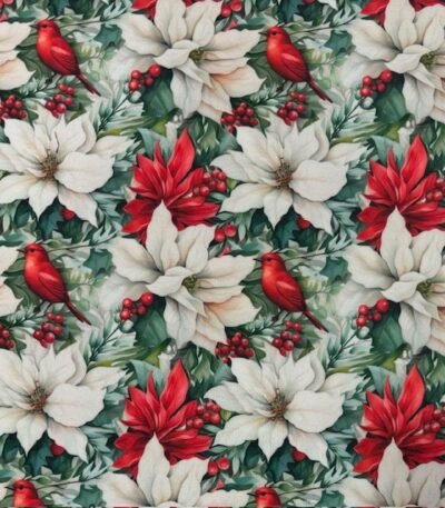 Policanvas Natal – Bird and Flower