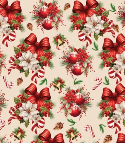 Policanvas Natal – Laços e Bolas