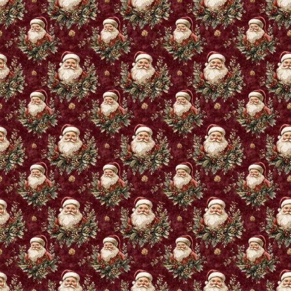 Tecido Decoração Policanvas Natal Azevinho Pai Natal