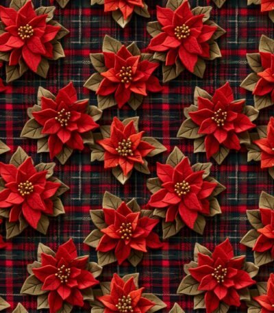 Policanvas Natal – Tartan 3D Flower