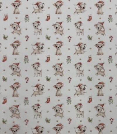 Tecido Popeline Cãozinho Natal