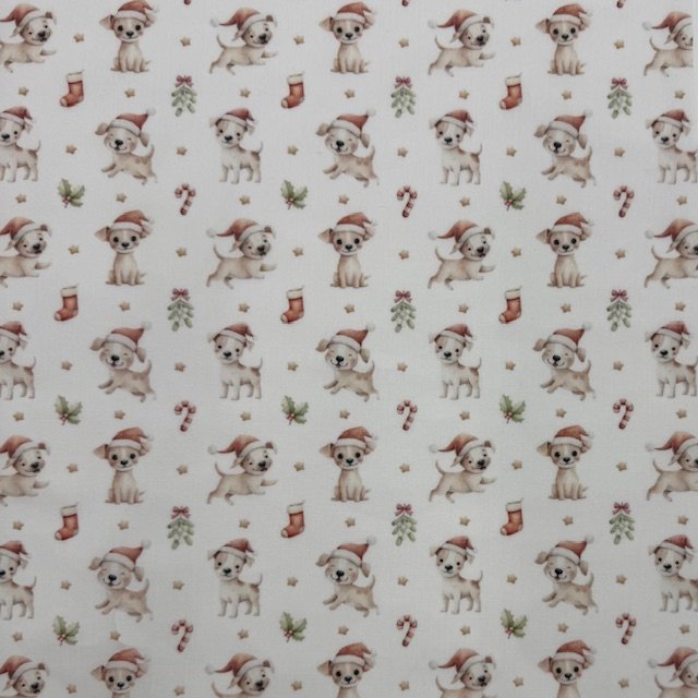 Tecido Popeline Cãozinho Natal