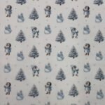 Tecido Popeline Pinguins e Boneco de Neve