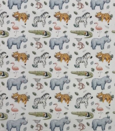 Tecido Popeline Animais Selva