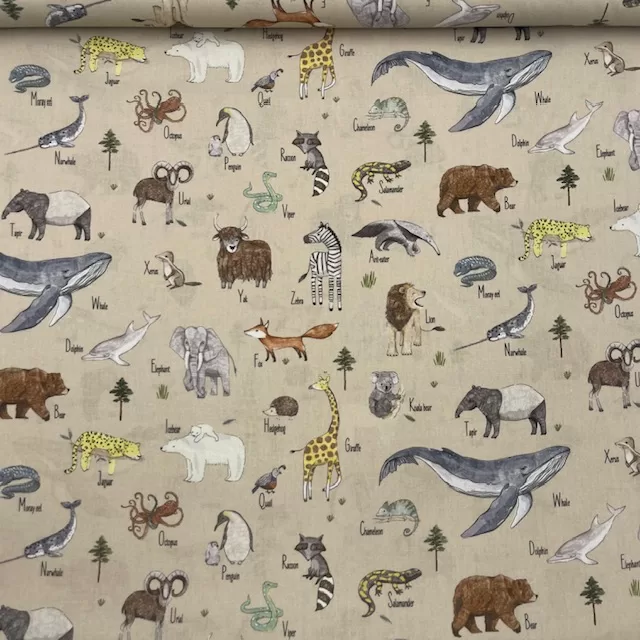 Popeline Animals – Bege