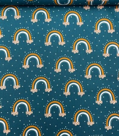 Popeline Arco-íris – Azul Petróleo
