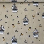Popeline Baby Marine Boat – Bege
