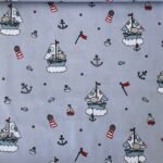 Popeline Baby Marine Boat – Cinzento