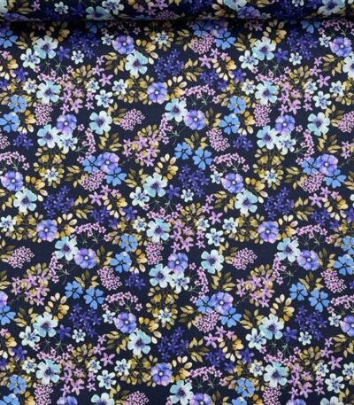 Popeline Beauty Flowers – Azul