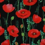 Popeline Big Flower – Preto