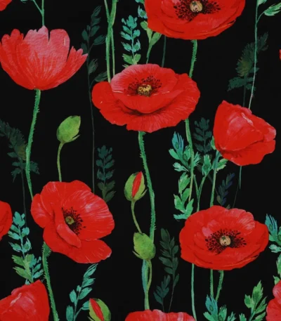 Popeline Big Flower – Preto