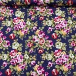 Popeline Big Rose – Azul Marinho