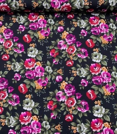 Popeline Big Rose – Preto