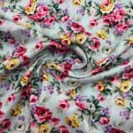 Popeline Big Rose – Azul Claro - imagem 2