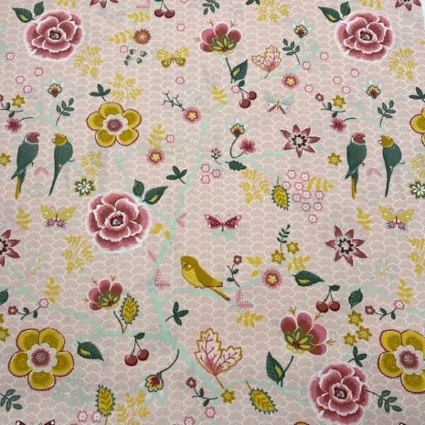 Popeline Bird Flower – Rosa