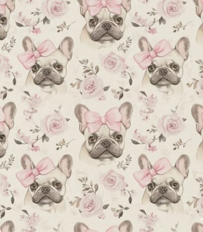 Popeline Animais Bull Dog – Pérola