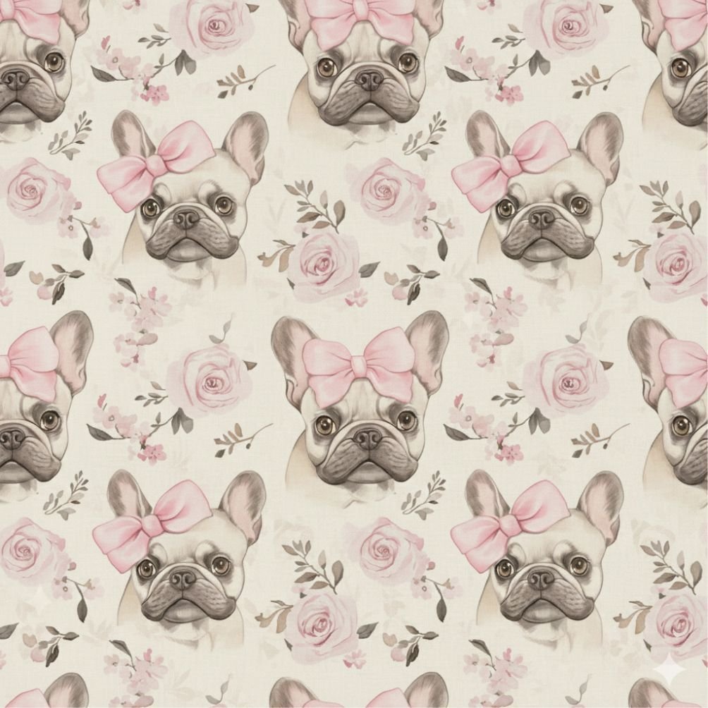 Popeline Animais Bull Dog – Pérola