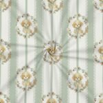 Popeline Animais Cão e Riscas - Verde Menta - Image 2