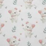 Popeline Animais Cão e Borboleta – Branco
