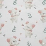 Popeline Animais Cão e Borboleta - Branco