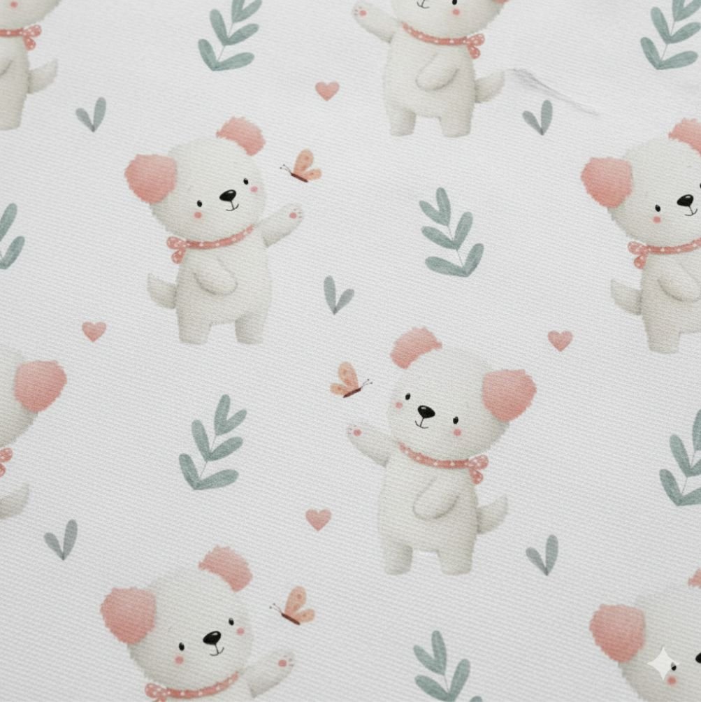 Tecido Popeline Cao Fofinho a Violet Fabrics