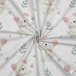 Popeline Animais Cão e Borboleta – Branco - imagem 2