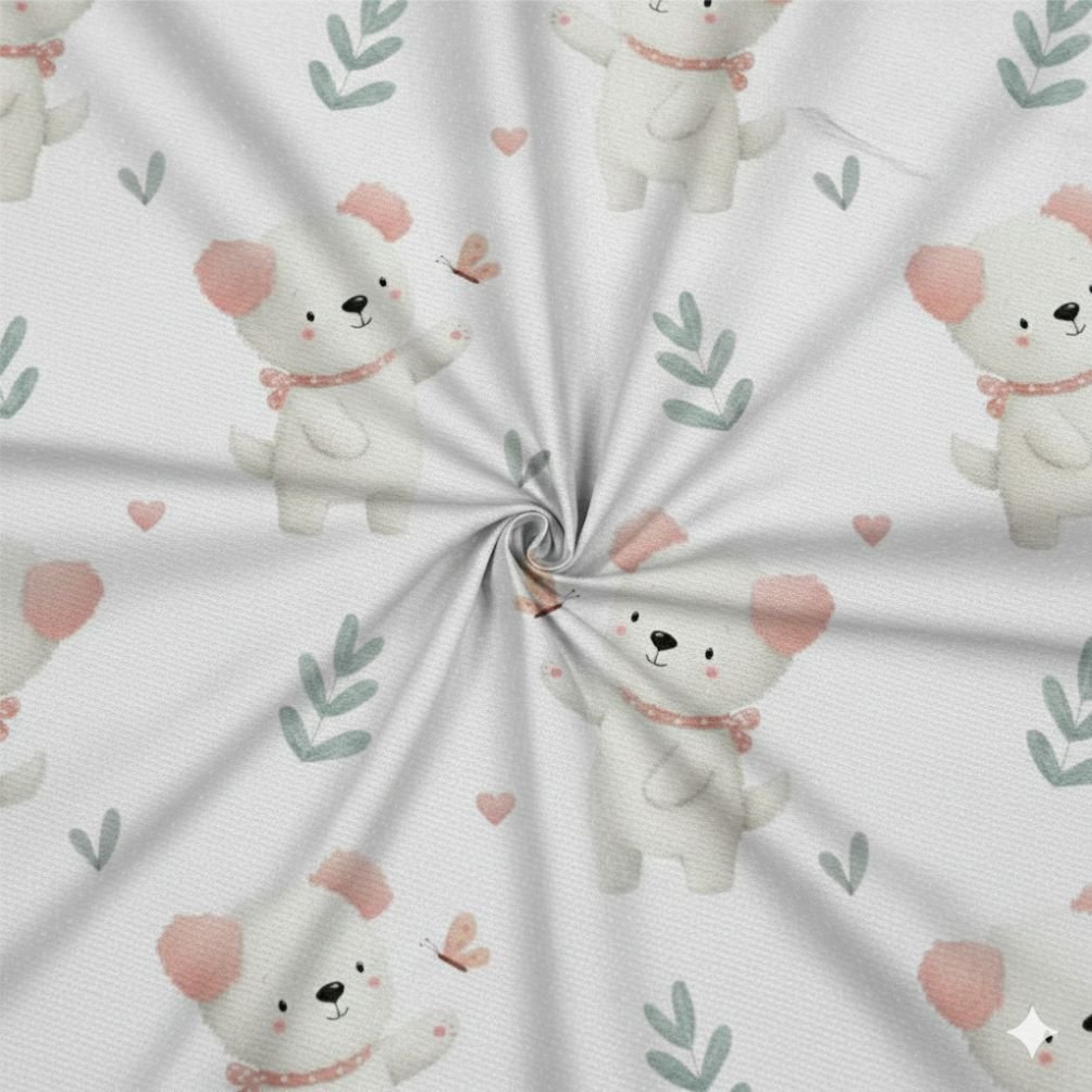 Tecido Popeline Cao Fofinho d Violet Fabrics