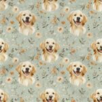 Popeline Animais Lavrador - Verde