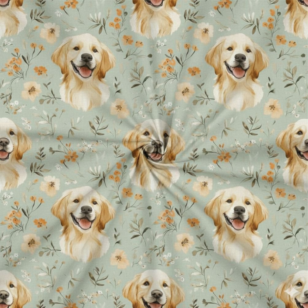 Tecido Popeline Cao Lavrador a Violet Fabrics