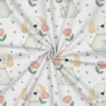 Popeline Animais Cão e Flores - Branco - Image 2