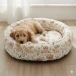 Popeline Animais Cãozinho e Flores - Cru - Image 3