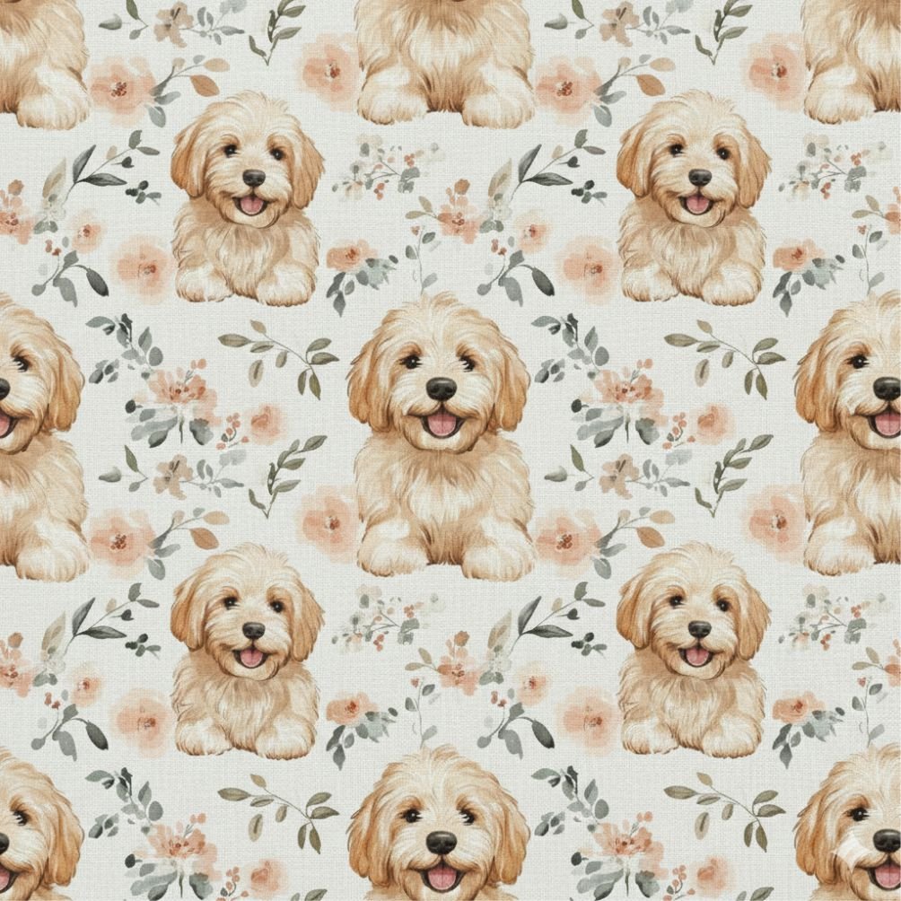 Tecido Popeline Cao labrador bebe l Violet Fabrics