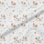Popeline Animais Cãozinho e Borboletas – Branco