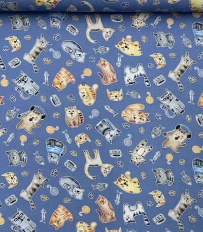 Popeline Cats – Azul