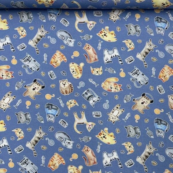 Popeline Cats – Azul