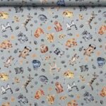 Popeline Cats – Azul Claro
