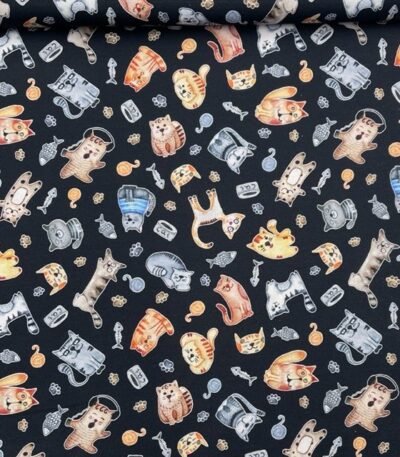 Popeline Cats – Preto