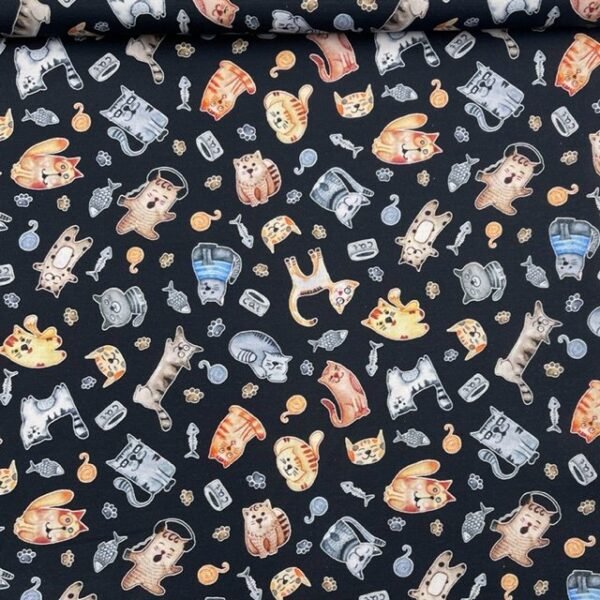 Popeline Cats – Preto