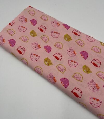 1 Peça de Popeline Cats c/ 5 mts – Rosa