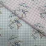 Popeline Xadrez Coelhinhos – Azul - imagem 3