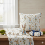 Popeline Páscoa Coelhos e Cenouras – Branco - imagem 3