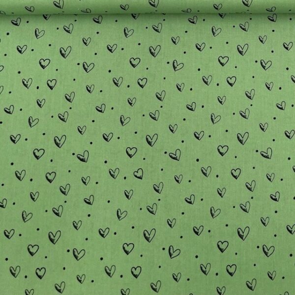 Popeline Corações – Verde